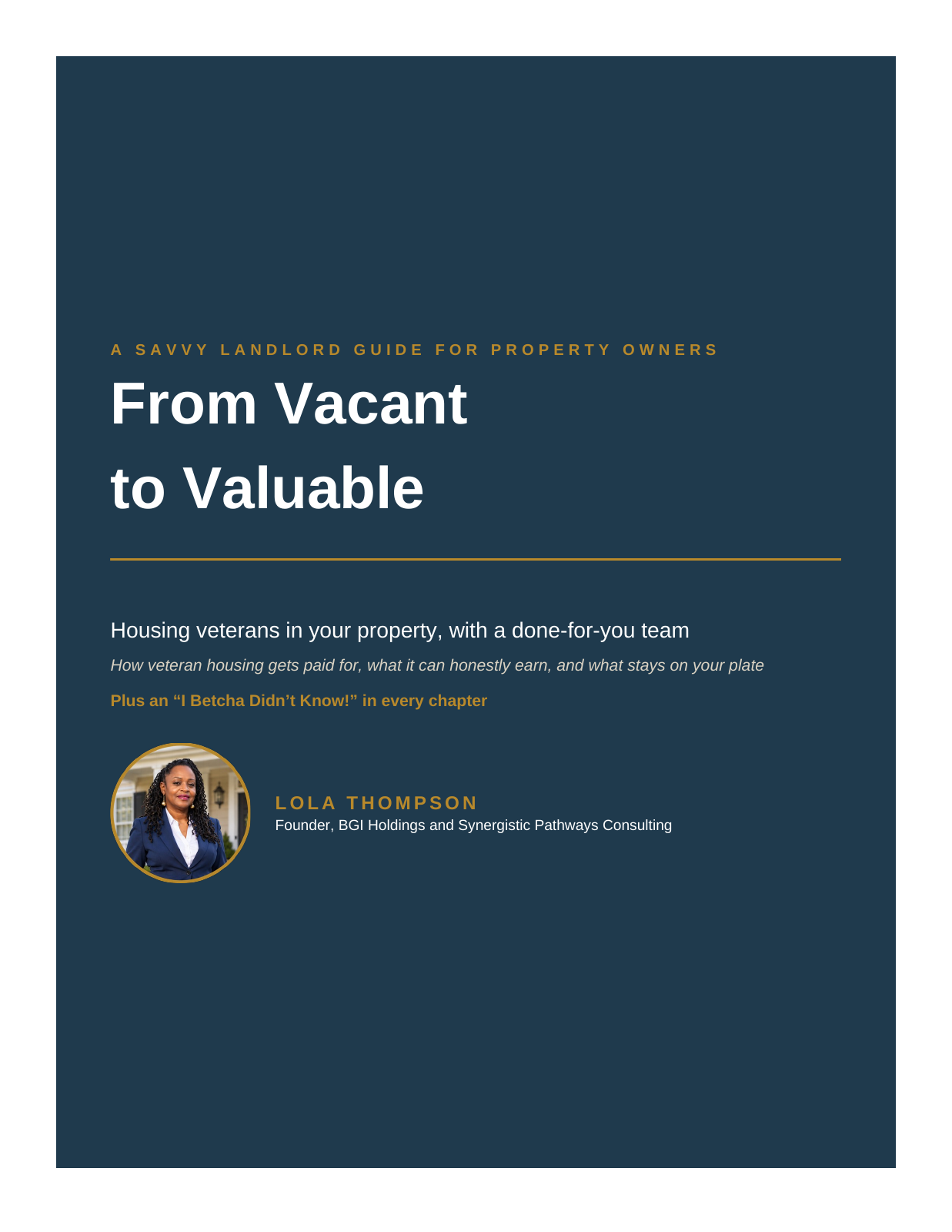 From Vacant to Valuable ebook cover by Lola Thompson