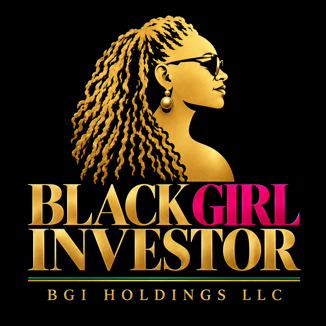 Black Girl Investor gold emblem